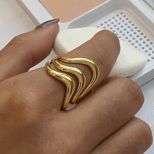 18K Gold Plated Adjustable Ring
